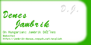 denes jambrik business card